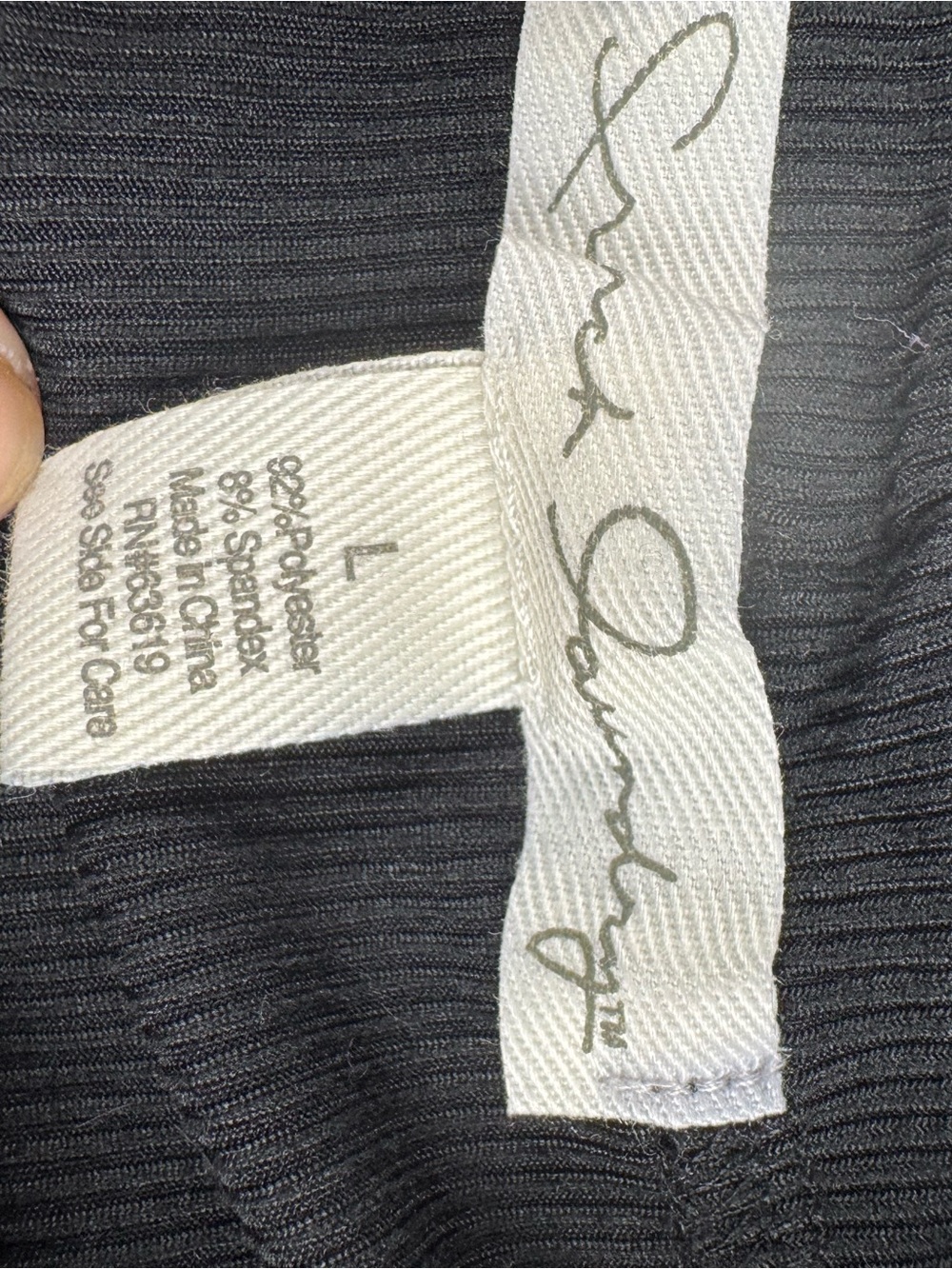French Laundry Black Mock Neck Top with Lace Sleeves - Picture 3 of 8